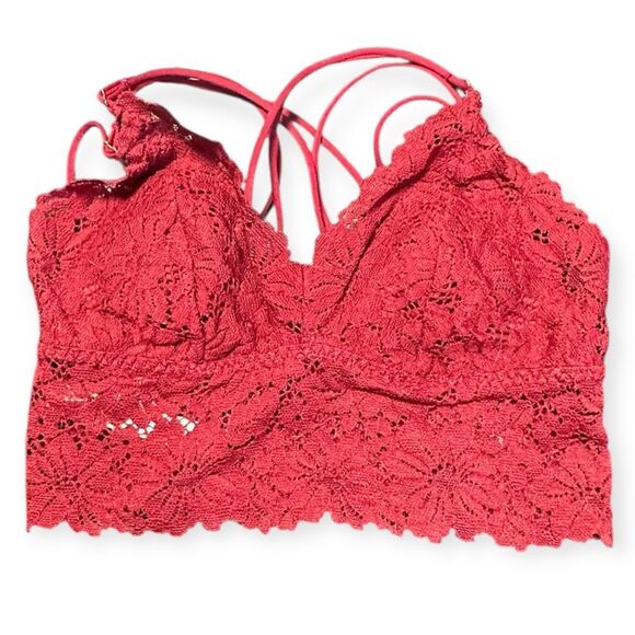 PINK VICTORIA’S SECRET Women’s Burnt Red Lace Bralette XS - Picture 1 of 7